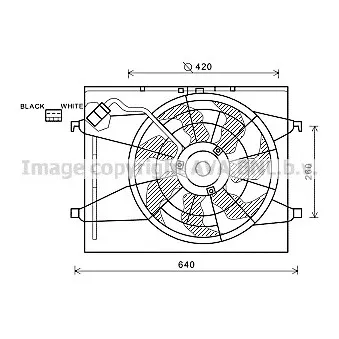 Ventilateur, refroidissement du moteur AVA QUALITY COOLING HY7539