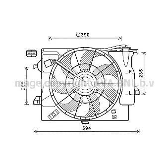 Ventilateur, refroidissement du moteur AVA QUALITY COOLING HY7541