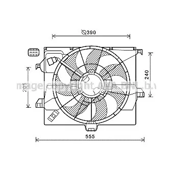 Ventilateur, refroidissement du moteur AVA QUALITY COOLING HY7542