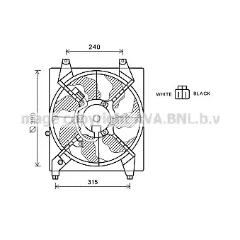 Ventilateur, refroidissement du moteur AVA QUALITY COOLING HY7543