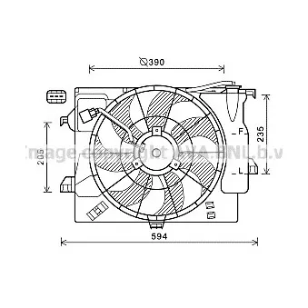 Ventilateur, refroidissement du moteur AVA QUALITY COOLING HY7546