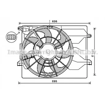 Ventilateur, refroidissement du moteur AVA QUALITY COOLING HY7549