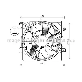Ventilateur, refroidissement du moteur AVA QUALITY COOLING HY7550