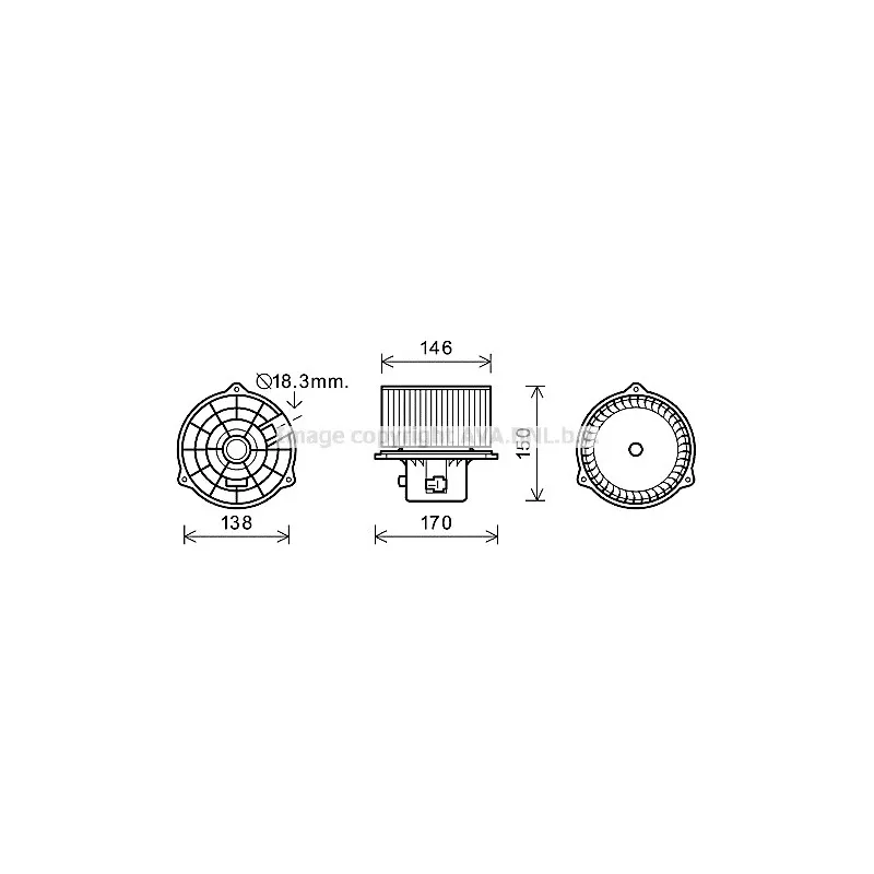 Moteur électrique, pulseur d'air habitacle AVA QUALITY COOLING HY7556