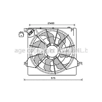 Ventilateur, refroidissement du moteur AVA QUALITY COOLING HY7562