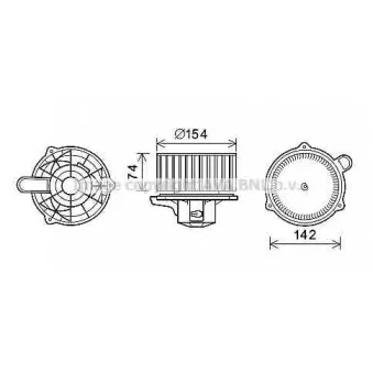 Moteur électrique, pulseur d'air habitacle AVA QUALITY COOLING HY8349