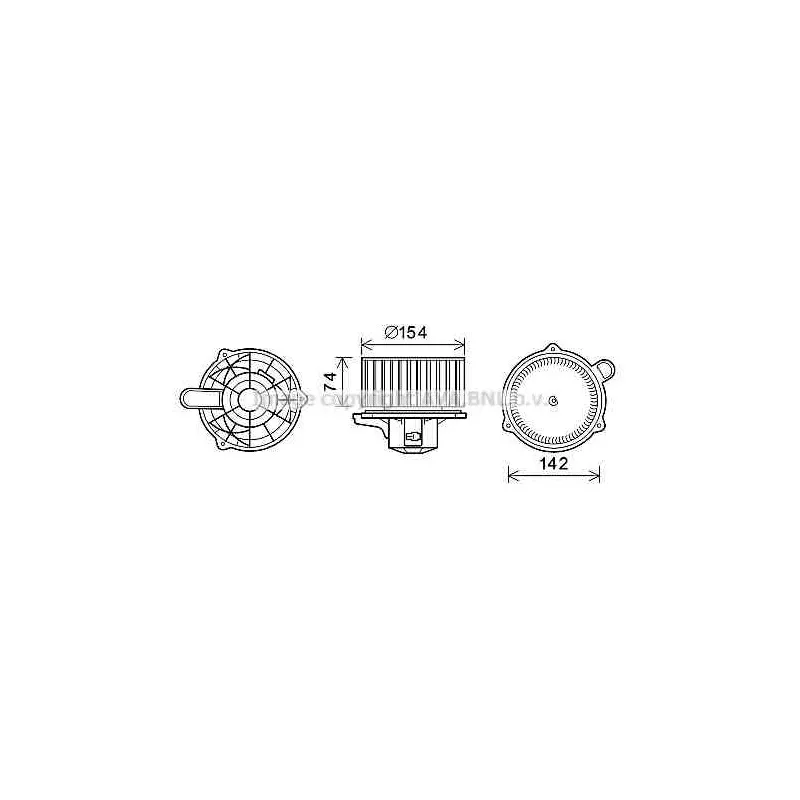 Moteur électrique, pulseur d'air habitacle AVA QUALITY COOLING HY8349
