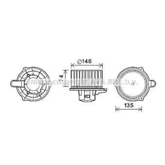 Moteur électrique, pulseur d'air habitacle AVA QUALITY COOLING HY8350
