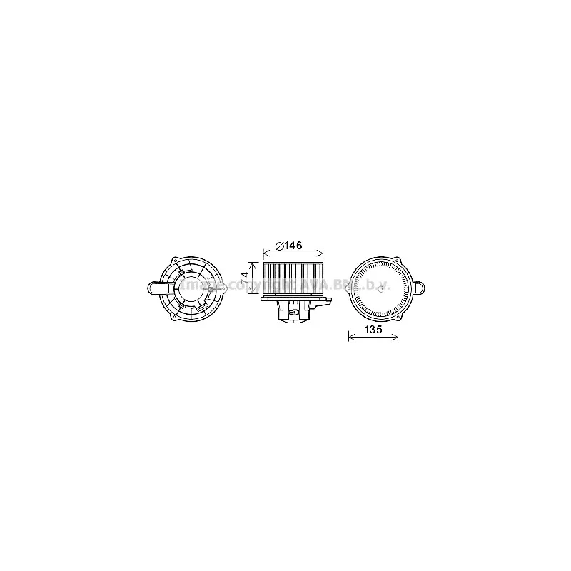 Moteur électrique, pulseur d'air habitacle AVA QUALITY COOLING HY8350