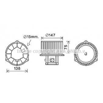Moteur électrique, pulseur d'air habitacle AVA QUALITY COOLING HY8353