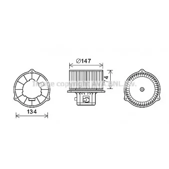 Moteur électrique, pulseur d'air habitacle AVA QUALITY COOLING HY8354