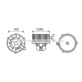 Moteur électrique, pulseur d'air habitacle AVA QUALITY COOLING HY8398