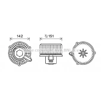 Moteur électrique, pulseur d'air habitacle AVA QUALITY COOLING HY8399