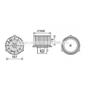 Moteur électrique, pulseur d'air habitacle AVA QUALITY COOLING HY8403