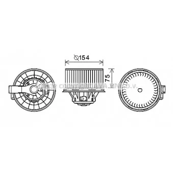 Moteur électrique, pulseur d'air habitacle AVA QUALITY COOLING HY8408