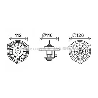 Moteur électrique, pulseur d'air habitacle AVA QUALITY COOLING HY8409
