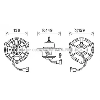 Moteur électrique, pulseur d'air habitacle AVA QUALITY COOLING