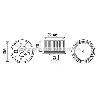 Moteur électrique, pulseur d'air habitacle AVA QUALITY COOLING