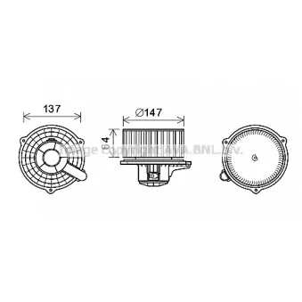 Moteur électrique, pulseur d'air habitacle AVA QUALITY COOLING HY8424