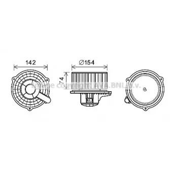 Moteur électrique, pulseur d'air habitacle AVA QUALITY COOLING HY8425