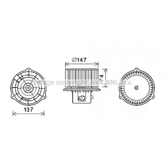 Moteur électrique, pulseur d'air habitacle AVA QUALITY COOLING HY8426