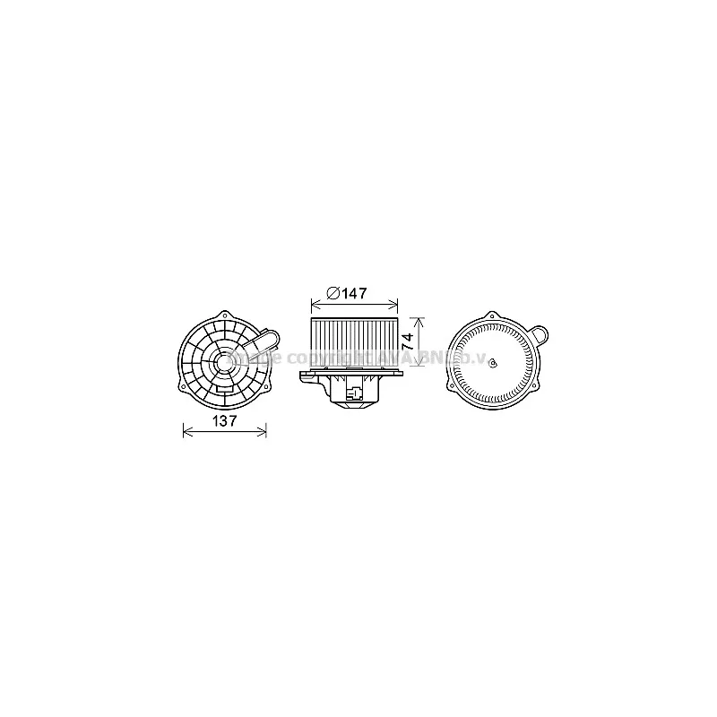 Moteur électrique, pulseur d'air habitacle AVA QUALITY COOLING HY8427