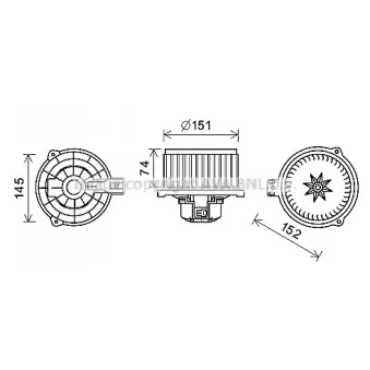 Moteur électrique, pulseur d'air habitacle AVA QUALITY COOLING HY8429