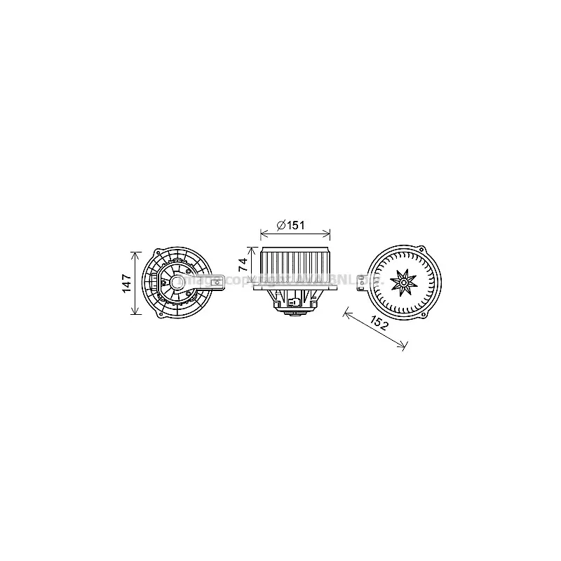 Moteur électrique, pulseur d'air habitacle AVA QUALITY COOLING HY8434