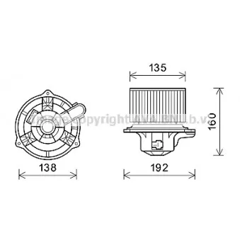 Moteur électrique, pulseur d'air habitacle AVA QUALITY COOLING HY8553