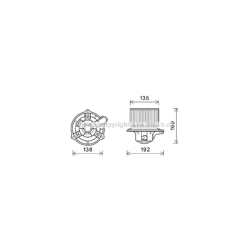 Moteur électrique, pulseur d'air habitacle AVA QUALITY COOLING HY8553