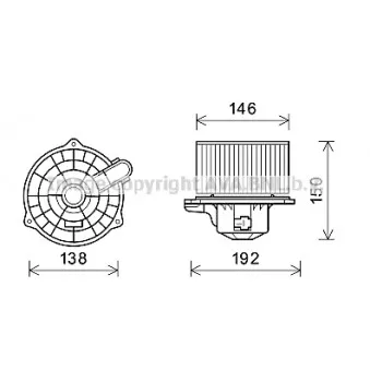 Moteur électrique, pulseur d'air habitacle AVA QUALITY COOLING HY8554