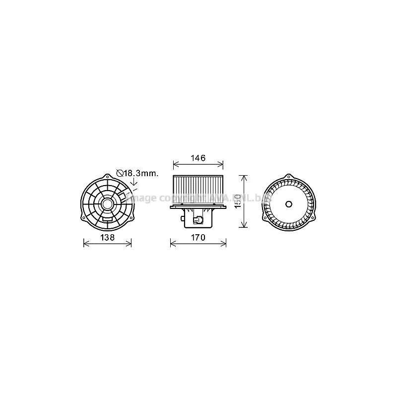 Moteur électrique, pulseur d'air habitacle AVA QUALITY COOLING HY8555