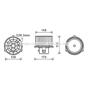 Moteur électrique, pulseur d'air habitacle AVA QUALITY COOLING HY8556