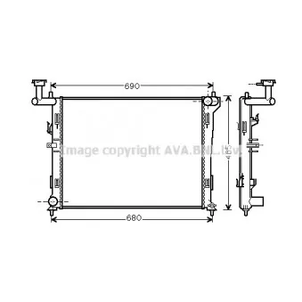 Radiateur, refroidissement du moteur AVA QUALITY COOLING HYA2179