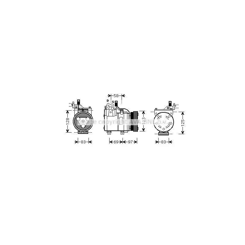 Compresseur, climatisation AVA QUALITY COOLING HYAK093