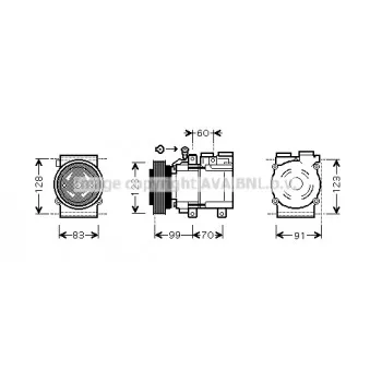 Compresseur, climatisation AVA QUALITY COOLING HYAK138