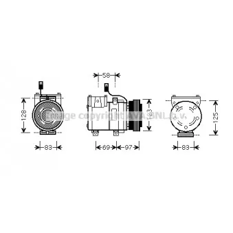 Compresseur, climatisation AVA QUALITY COOLING HYAK198