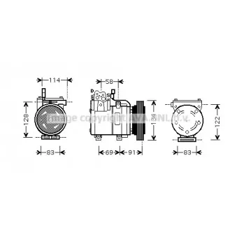 Compresseur, climatisation AVA QUALITY COOLING HYAK199