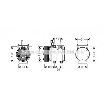 Compresseur, climatisation AVA QUALITY COOLING HYAK258