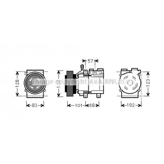 Compresseur, climatisation AVA QUALITY COOLING HYAK324