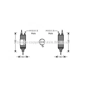 Filtre déshydratant, climatisation AVA QUALITY COOLING HYD117