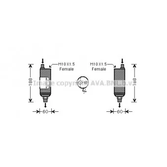 Filtre déshydratant, climatisation AVA QUALITY COOLING HYD128