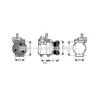 Compresseur, climatisation AVA QUALITY COOLING HYK065