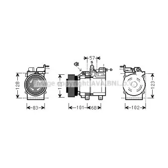 Compresseur, climatisation AVA QUALITY COOLING HYK123