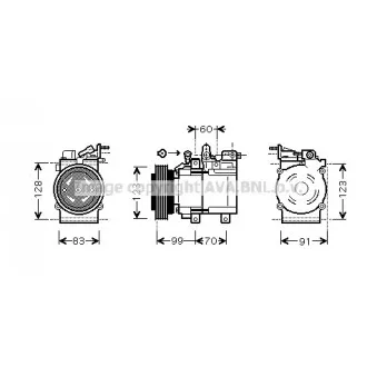 Compresseur, climatisation AVA QUALITY COOLING HYK138