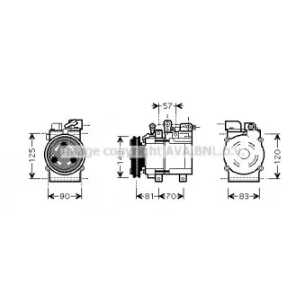 Compresseur, climatisation AVA QUALITY COOLING HYK139