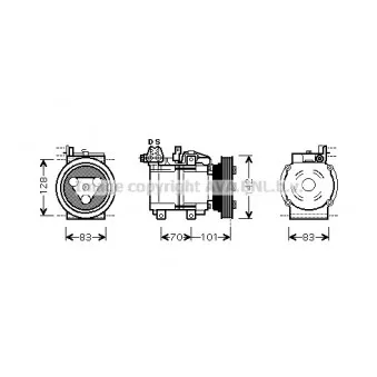 Compresseur, climatisation AVA QUALITY COOLING HYK149