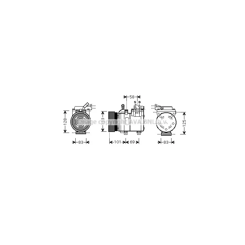 Compresseur, climatisation AVA QUALITY COOLING HYK159