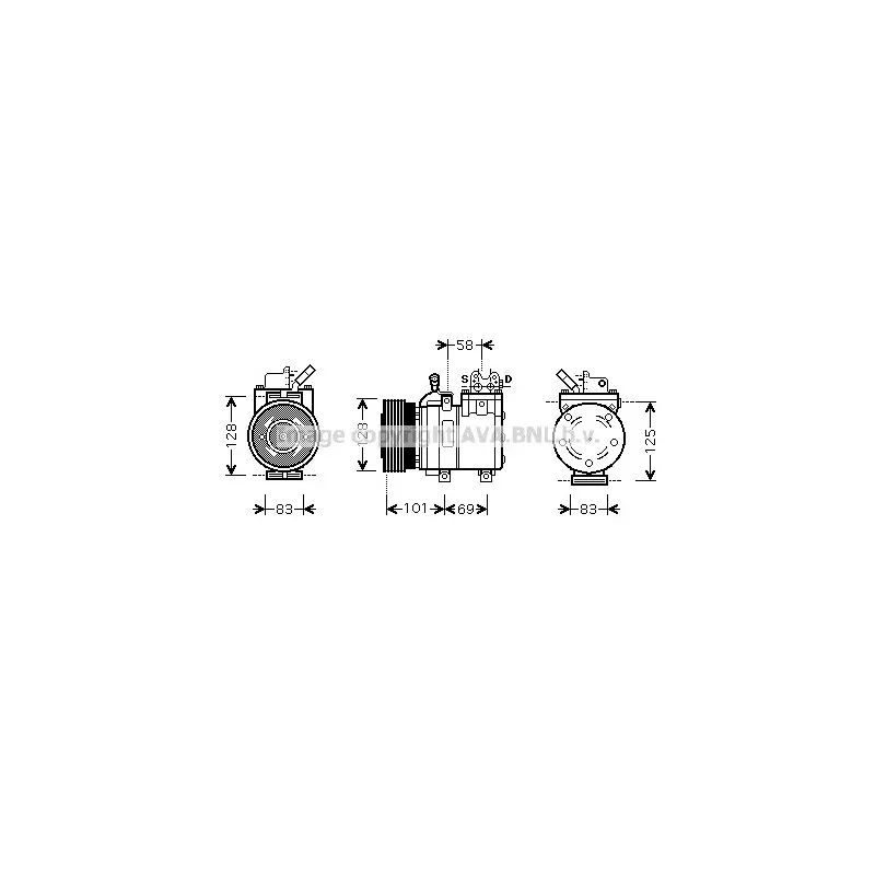 Compresseur, climatisation AVA QUALITY COOLING HYK166