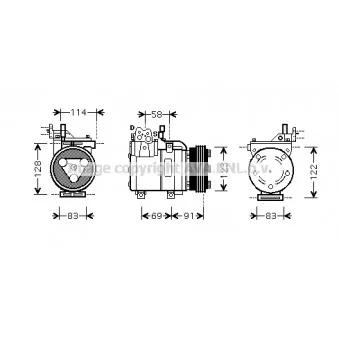 Compresseur, climatisation AVA QUALITY COOLING HYK196